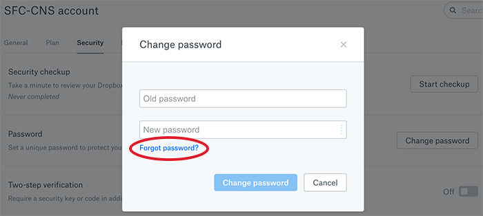 Link for password reset
