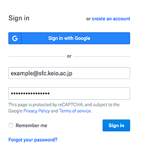 Password form example