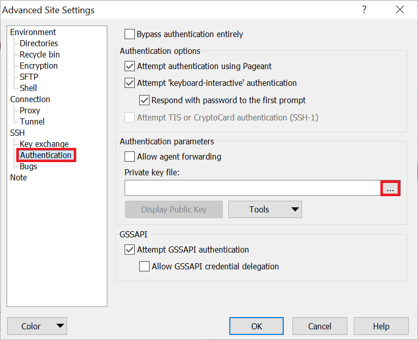 Create public private key pair winscp cant access iis from anydesk